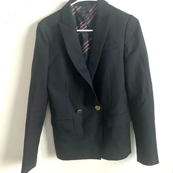 J.crew 100% wool black blazer Tall 2T - Picture 1 of 7